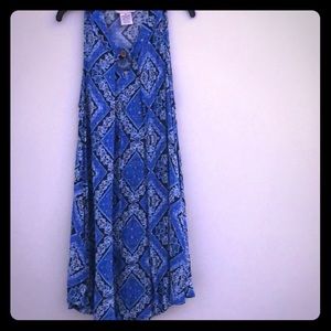 Mia Chica Blue Print Flutter Dress